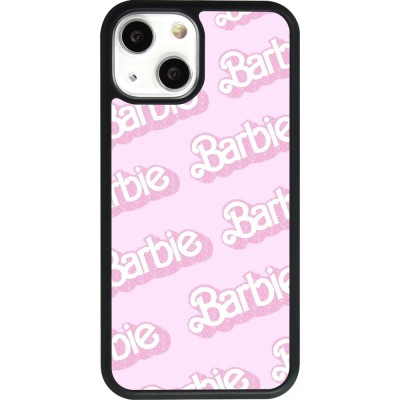 Coque iPhone 13 mini - Silicone rigide noir Barbie light pink pattern