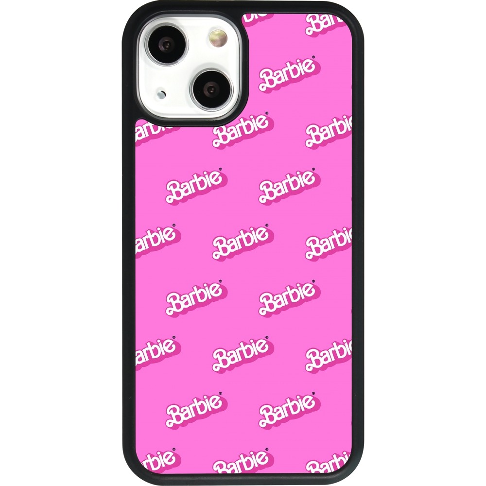 Coque iPhone 13 mini - Silicone rigide noir Barbie Pattern