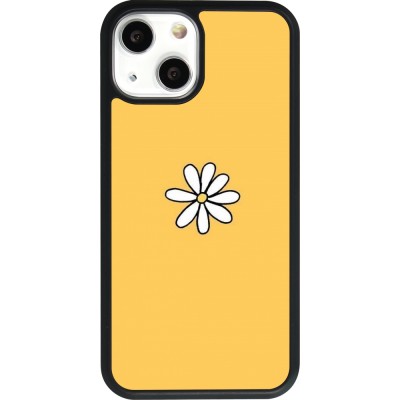 Coque iPhone 13 mini - Silicone rigide noir Easter 2023 daisy