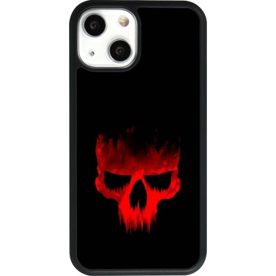 Coque iPhone 13 mini - Silicone rigide noir Halloween 2023 scary skull