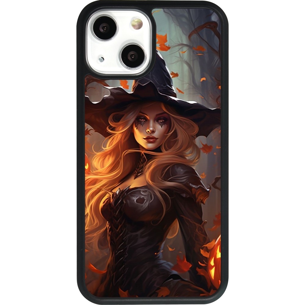 Coque iPhone 13 mini - Silicone rigide noir Halloween 2024 sexy witch