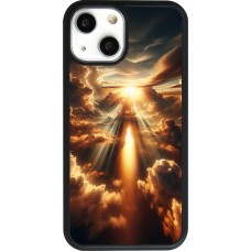 Coque iPhone 13 mini - Silicone rigide noir Lueur Céleste Zenith