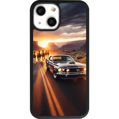 Coque iPhone 13 mini - Silicone rigide noir Mustang 69 Grand Canyon