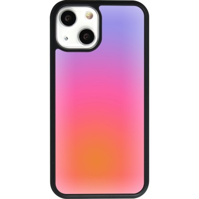 Coque iPhone 13 mini - Silicone rigide noir Orange Pink Blue Gradient