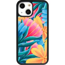 Coque iPhone 13 mini - Silicone rigide noir Spring 23 colorful flowers