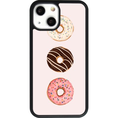 Coque iPhone 13 mini - Silicone rigide noir Spring 23 donuts