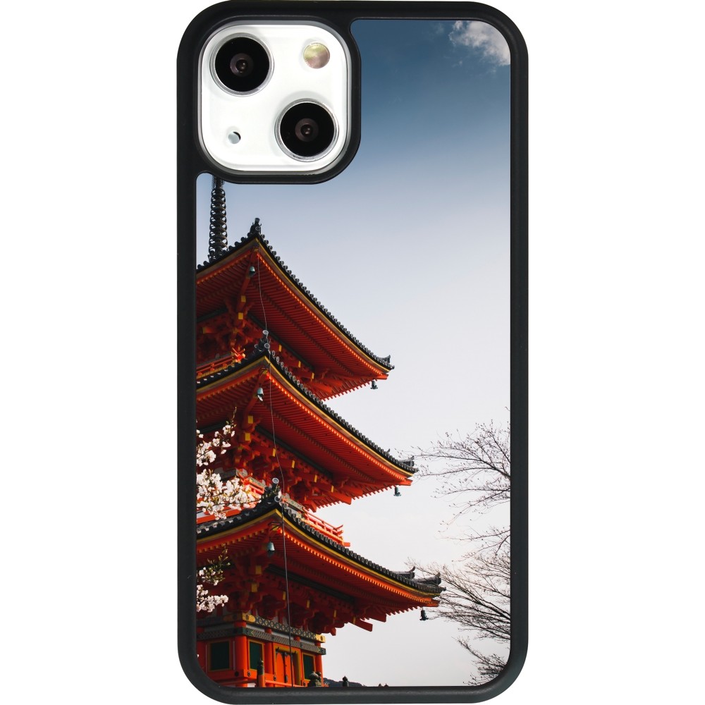 Coque iPhone 13 mini - Silicone rigide noir Spring 23 Japan