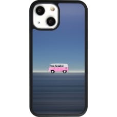 Coque iPhone 13 mini - Silicone rigide noir Spring 23 pink bus