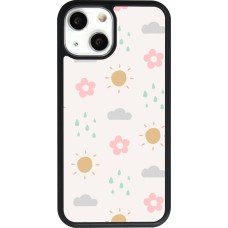 Coque iPhone 13 mini - Silicone rigide noir Spring 23 weather