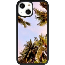 Coque iPhone 13 mini - Silicone rigide noir Summer 2023 palm tree vibe