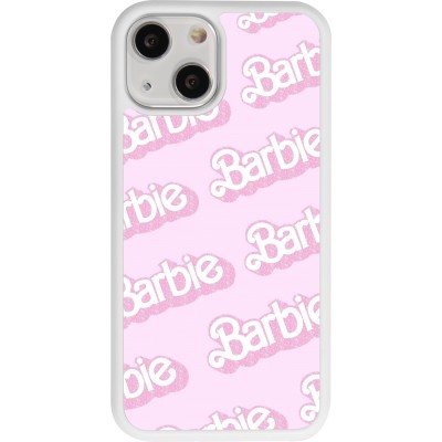 Coque iPhone 13 mini - Silicone rigide blanc Barbie light pink pattern