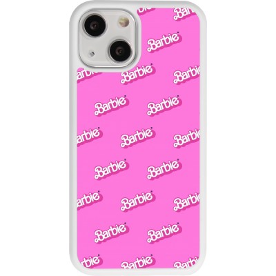 Coque iPhone 13 mini - Silicone rigide blanc Barbie Pattern