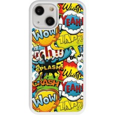 Coque iPhone 13 mini - Silicone rigide blanc Cartoons slogans