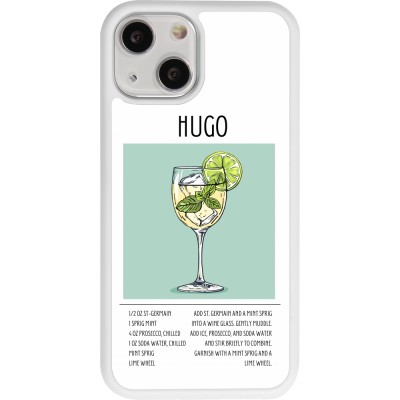 Coque iPhone 13 mini - Silicone rigide blanc Cocktail recette Hugo