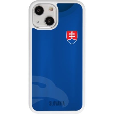 Coque iPhone 13 mini - Silicone rigide blanc Maillot de football Slovaquie