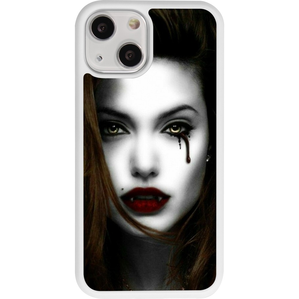 Coque iPhone 13 mini - Silicone rigide blanc Halloween 2023 gothic vampire