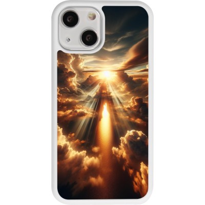 Coque iPhone 13 mini - Silicone rigide blanc Lueur Céleste Zenith