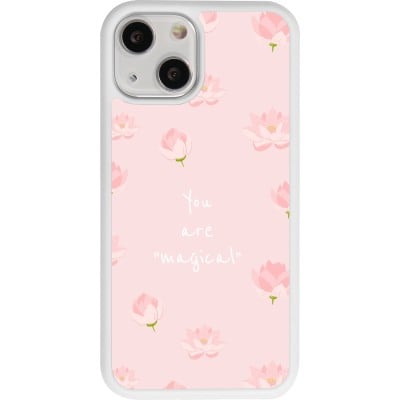 Coque iPhone 13 mini - Silicone rigide blanc Mom 2023 your are magical