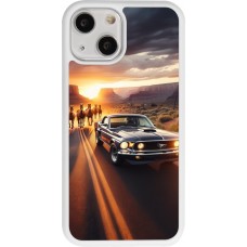 Coque iPhone 13 mini - Silicone rigide blanc Mustang 69 Grand Canyon