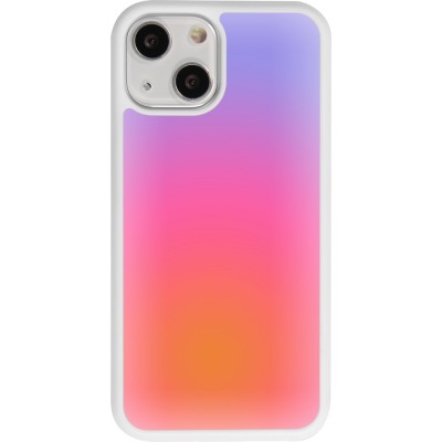 Coque iPhone 13 mini - Silicone rigide blanc Orange Pink Blue Gradient