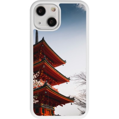 Coque iPhone 13 mini - Silicone rigide blanc Spring 23 Japan