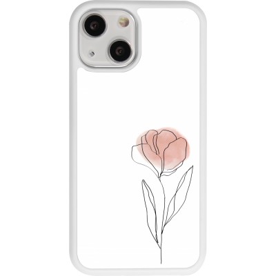 Coque iPhone 13 mini - Silicone rigide blanc Spring 23 minimalist flower