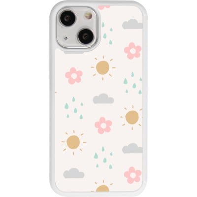 Coque iPhone 13 mini - Silicone rigide blanc Spring 23 weather