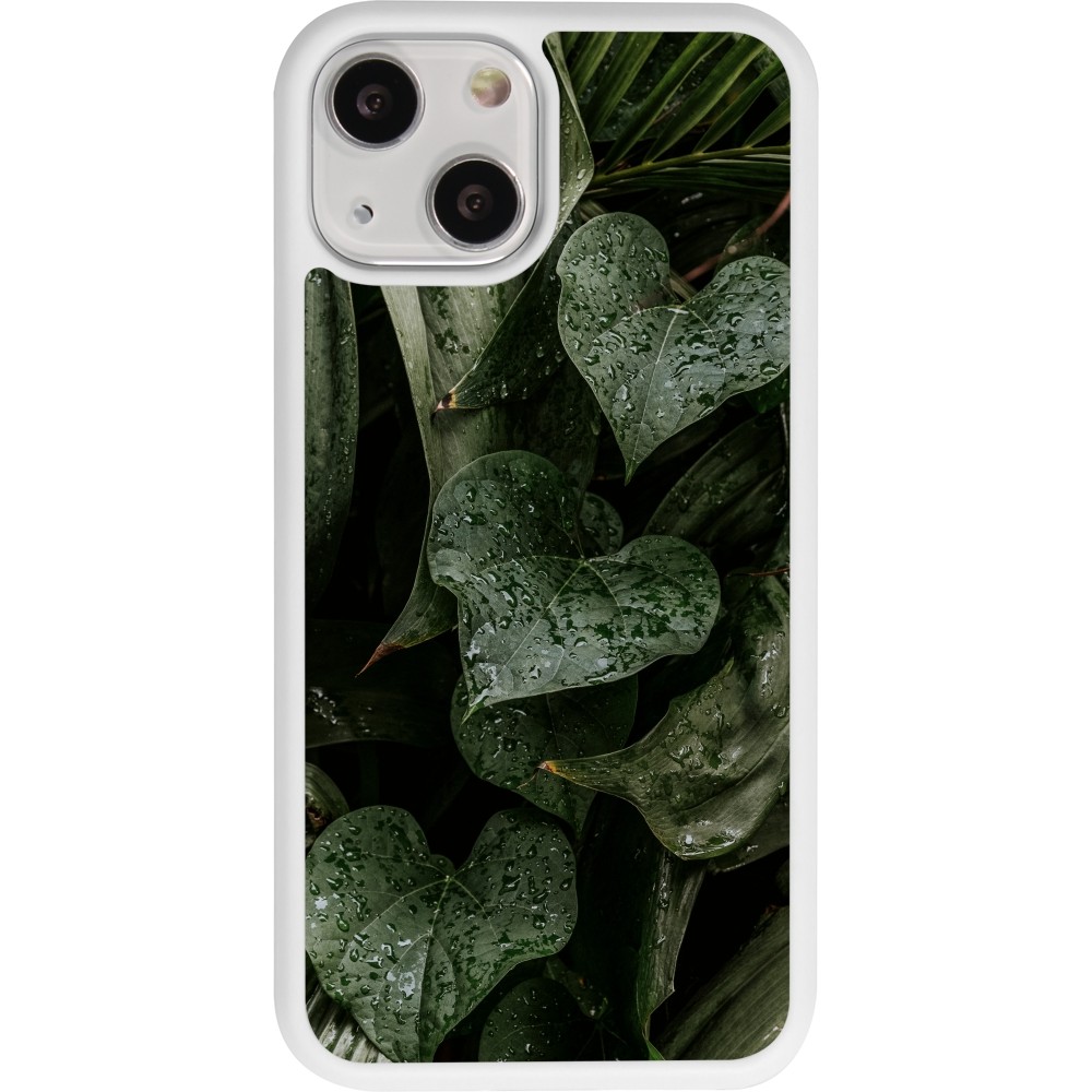 Coque iPhone 13 mini - Silicone rigide blanc Spring 23 fresh plants