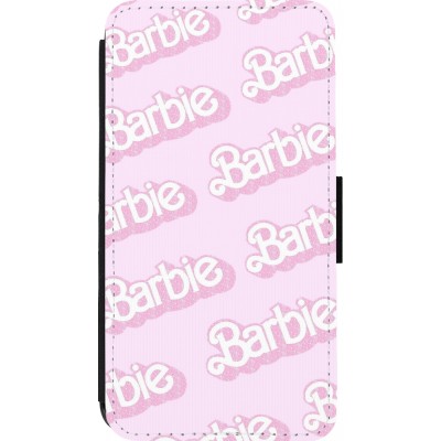 Coque iPhone 13 mini - Wallet noir Barbie light pink pattern