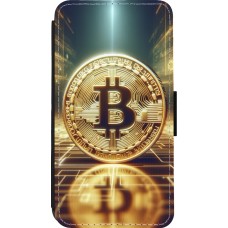 Coque iPhone 13 mini - Wallet noir Bitcoin Standing