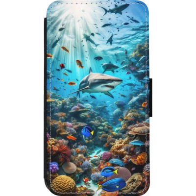 Coque iPhone 13 mini - Wallet noir Bora Bora Mer et Merveilles