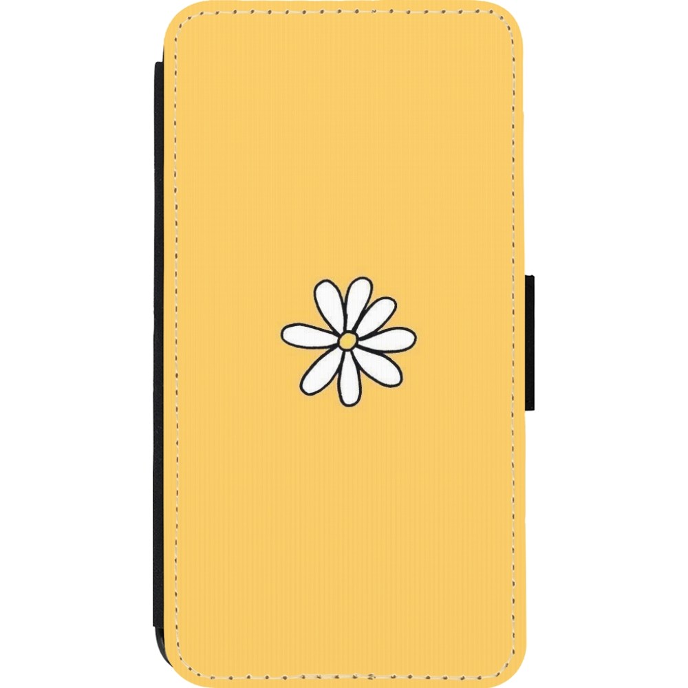 Coque iPhone 13 mini - Wallet noir Easter 2023 daisy