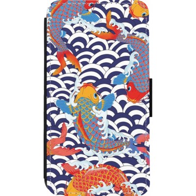 Coque iPhone 13 mini - Wallet noir Easter 2023 japanese fish