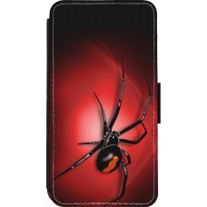 Coque iPhone 13 mini - Wallet noir Halloween 2023 spider black widow