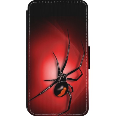 Coque iPhone 13 mini - Wallet noir Halloween 2023 spider black widow