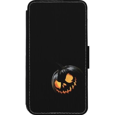 Coque iPhone 13 mini - Wallet noir Halloween 2023 discreet pumpkin