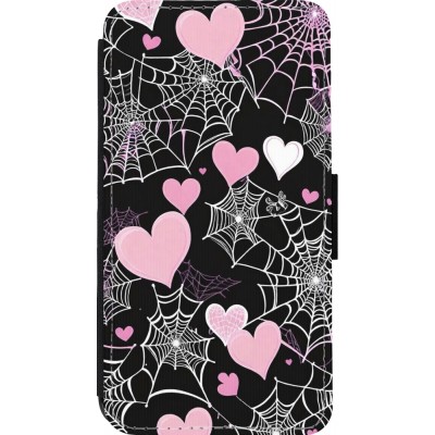 Coque iPhone 13 mini - Wallet noir Halloween 2024 girly