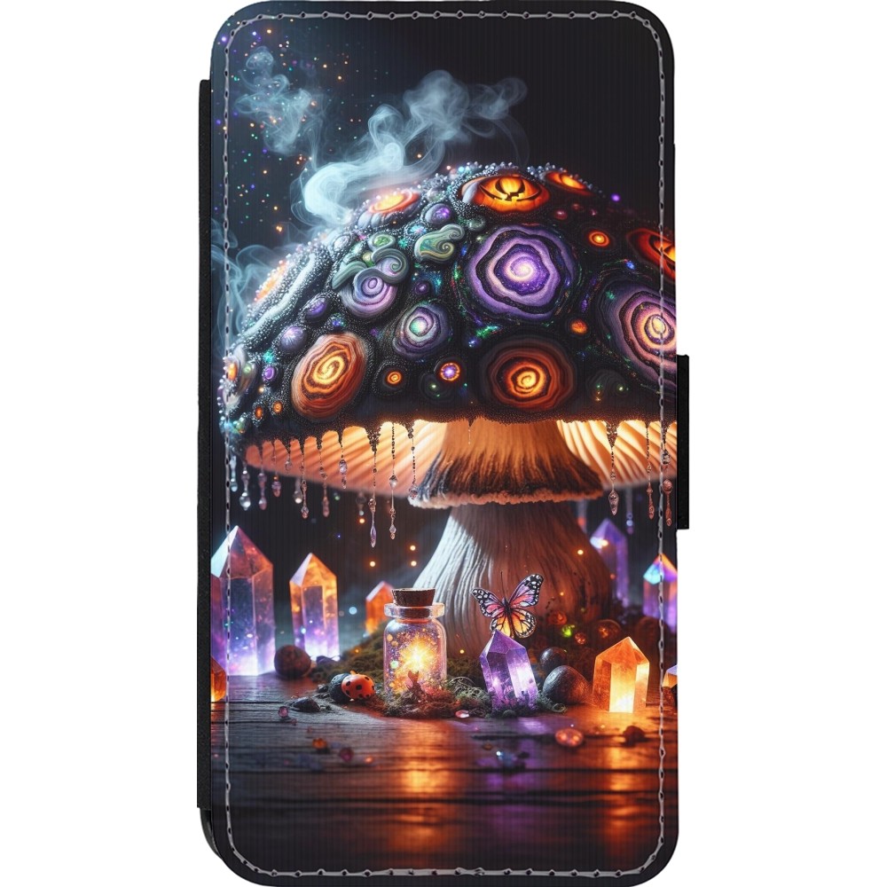 Coque iPhone 13 mini - Wallet noir Halloween Potion Magic