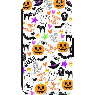 Coque iPhone 13 mini - Wallet noir Halloween 2024 trick or treat