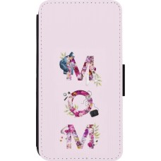 Coque iPhone 13 mini - Wallet noir Mom 2024 girly mom