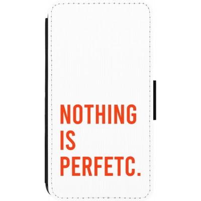 Coque iPhone 13 mini - Wallet noir Nothing is Perfetc