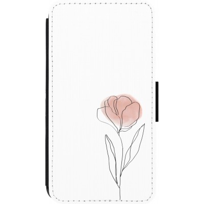 Coque iPhone 13 mini - Wallet noir Spring 23 minimalist flower