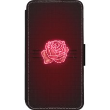 Coque iPhone 13 mini - Wallet noir Spring 23 neon rose