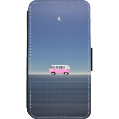 Coque iPhone 13 mini - Wallet noir Spring 23 pink bus