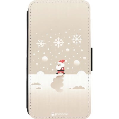 Coque iPhone 13 mini - Wallet noir Noël 2023 Minimalist Santa