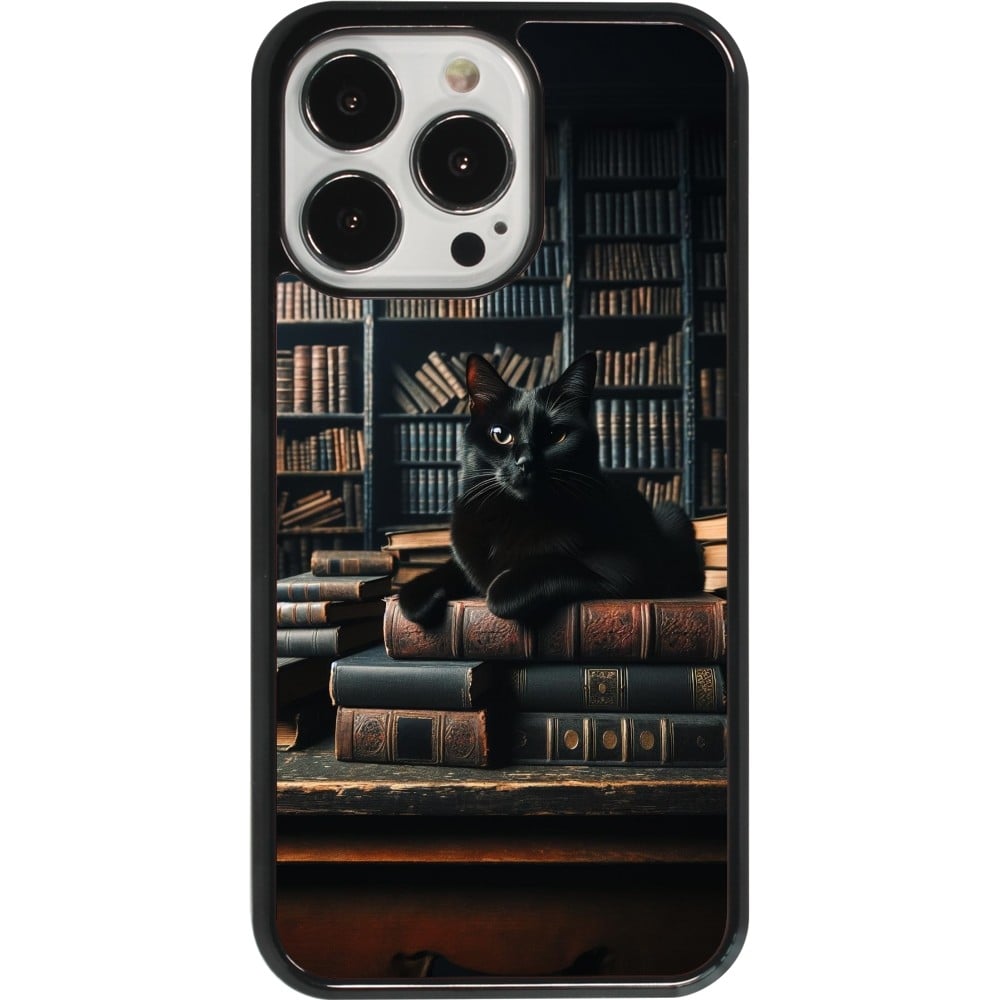 Coque iPhone 13 Pro - Chat livres sombres