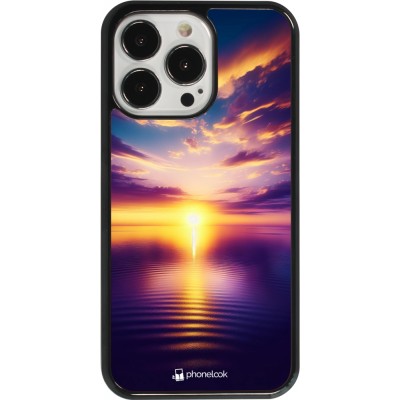 Coque iPhone 13 Pro - Coucher soleil jaune violet