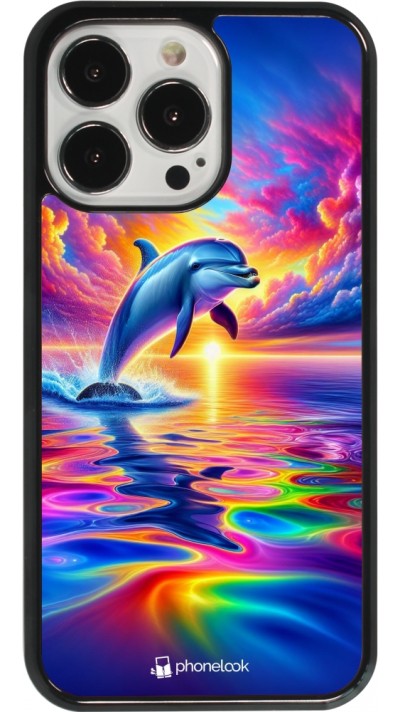 iPhone 13 Pro Case Hülle - Glücklicher Regenbogen-Delfin