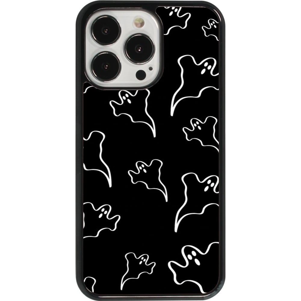 Coque iPhone 13 Pro - Halloween 2024 black and white ghosts