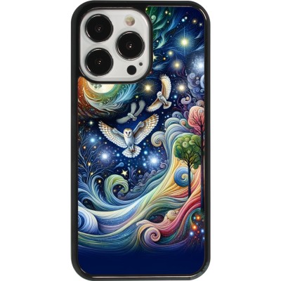 Coque iPhone 13 Pro - hibou volant floral